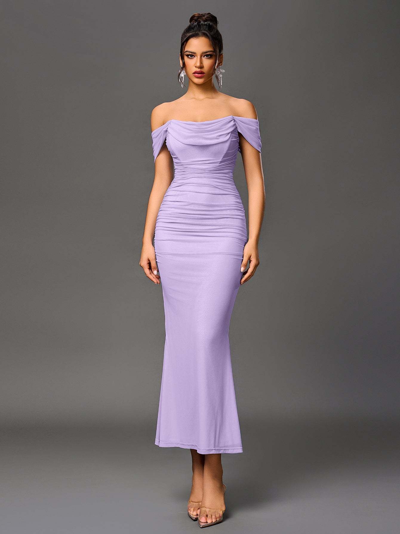 Alida Off Shoulder Maxi Dress - Lilac
