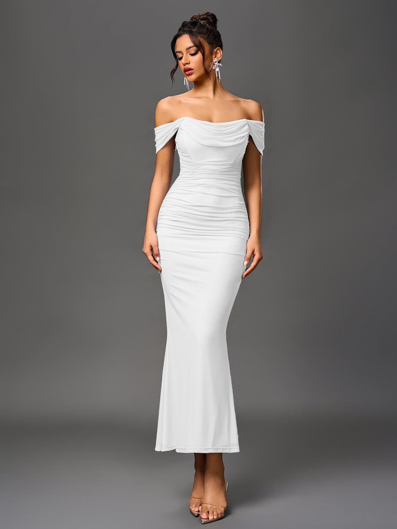 Alida Off Shoulder Maxi Dress - White
