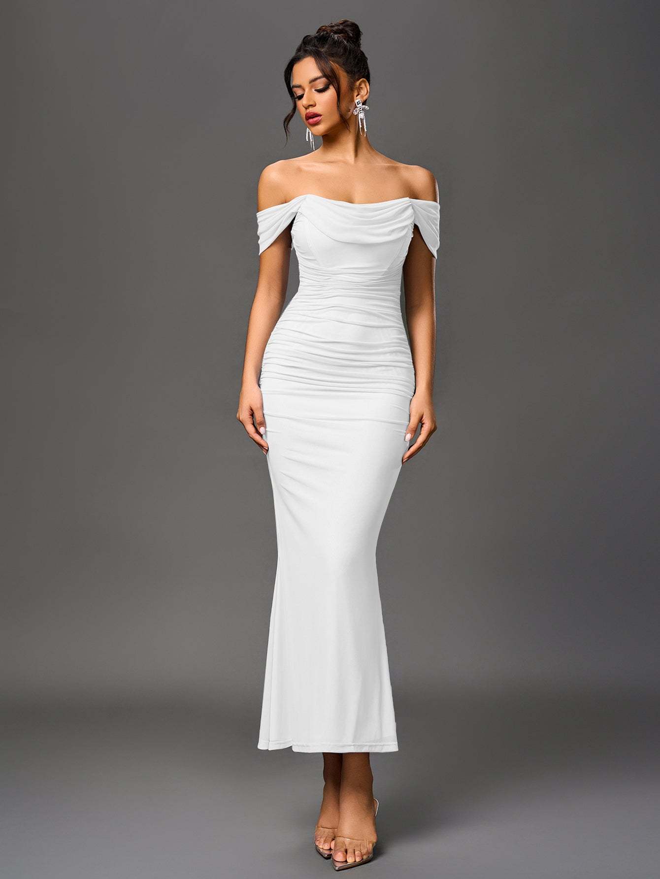 Alida Off Shoulder Maxi Dress - White