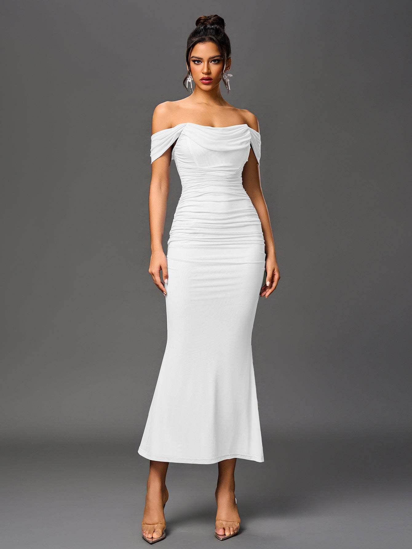 Alida Off Shoulder Maxi Dress - White