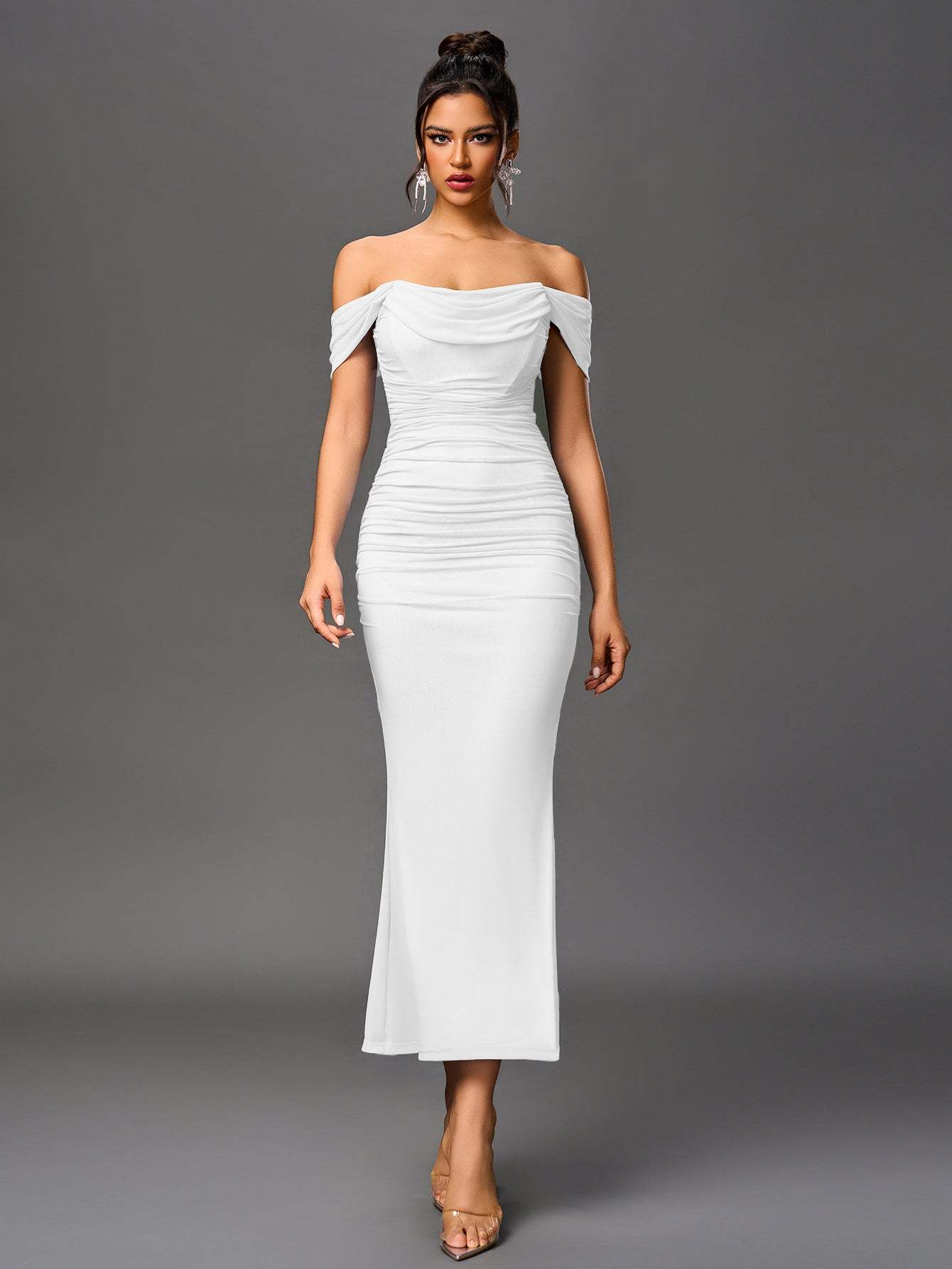 Alida Off Shoulder Maxi Dress - White