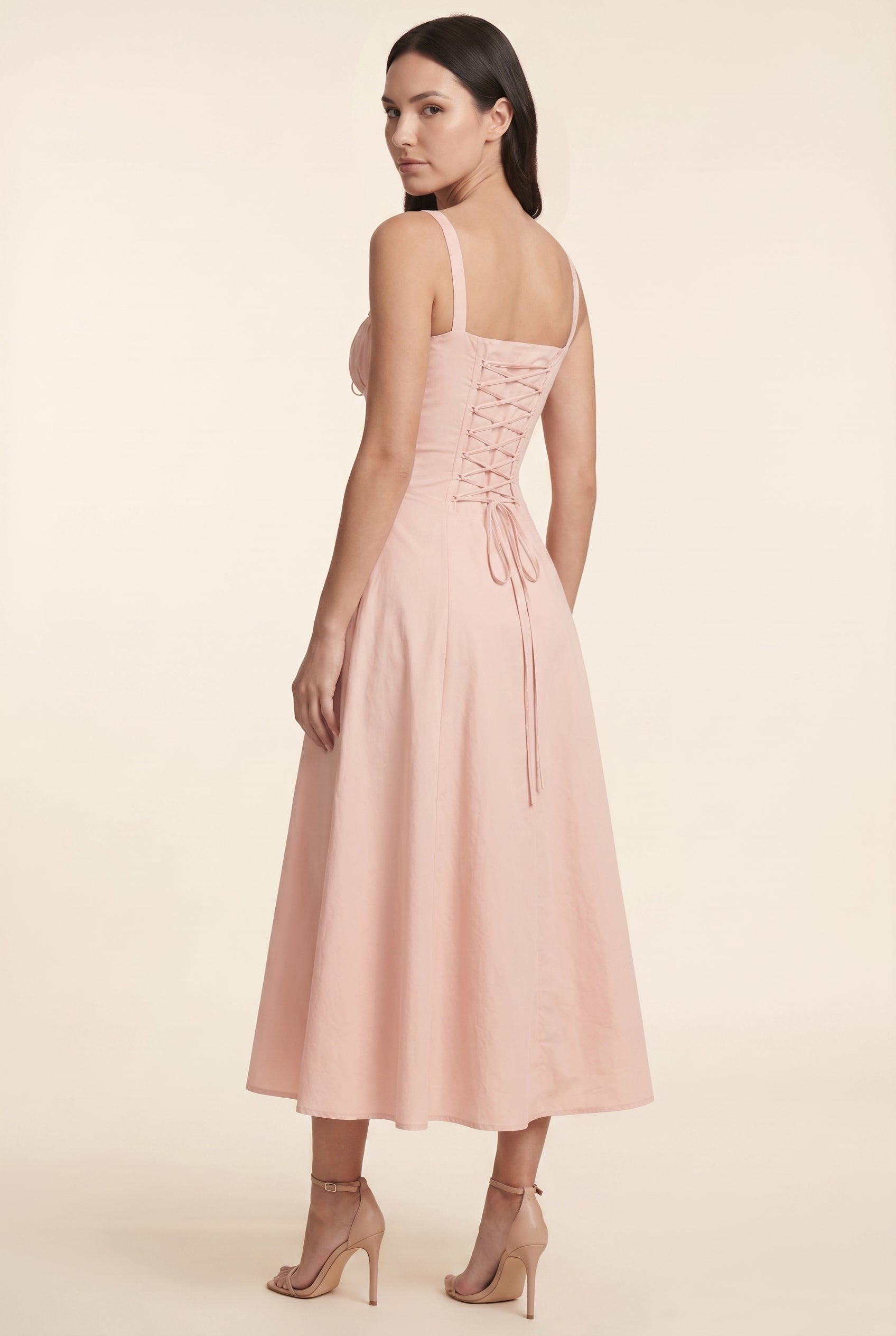 Amaia Corset Midi Dress - Light Pink