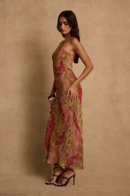 Aminta Halter Maxi Dress - Sunset