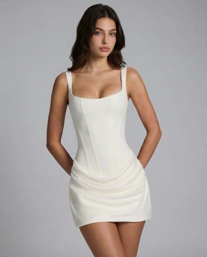Arwen Ruched Mini Dress - Ivory