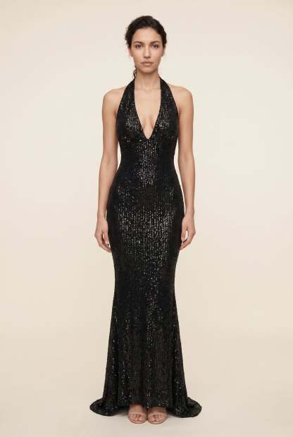 Aurolia Sequin Maxi Dress - Black