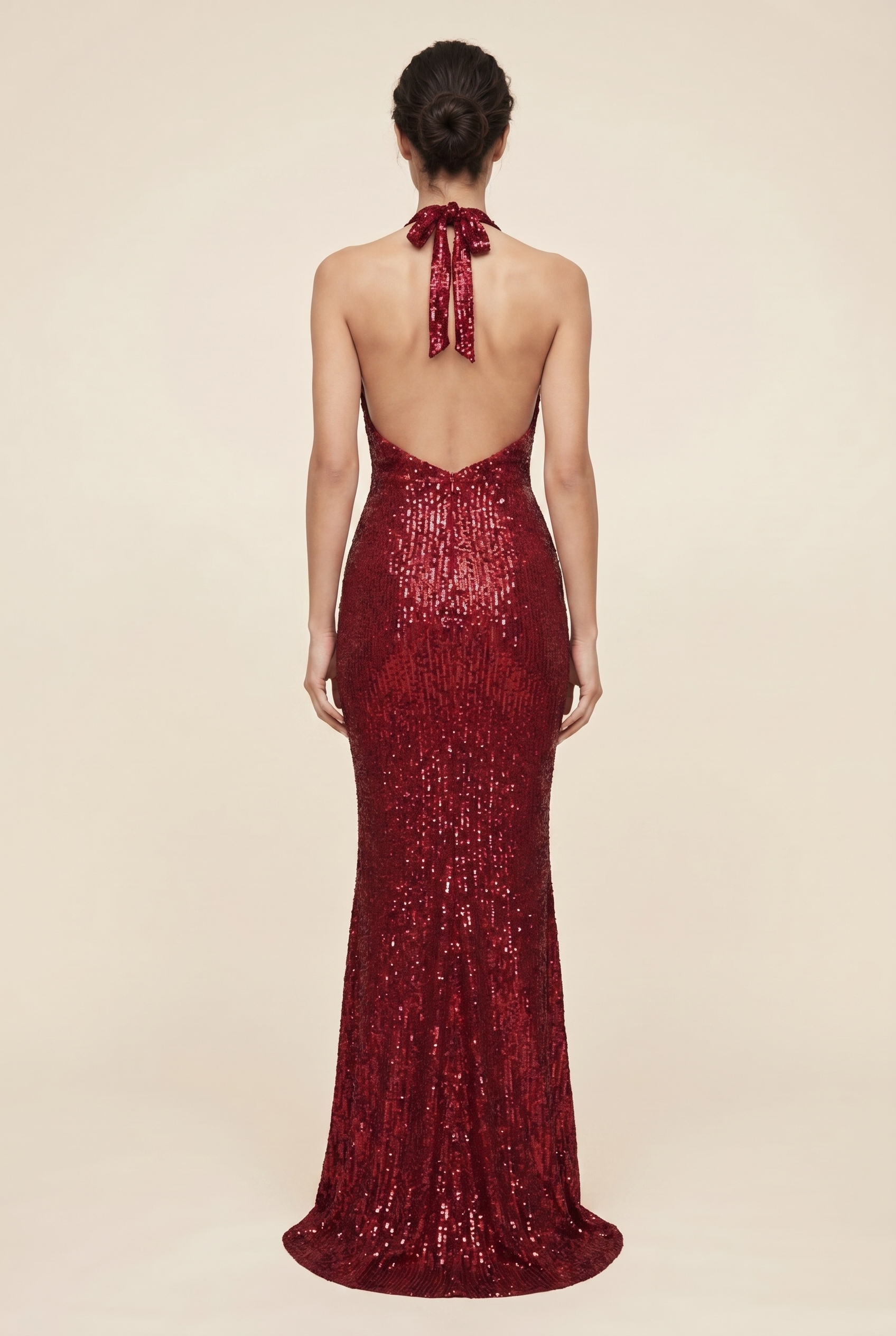 Aurolia Sequin Maxi Dress - Deep Red