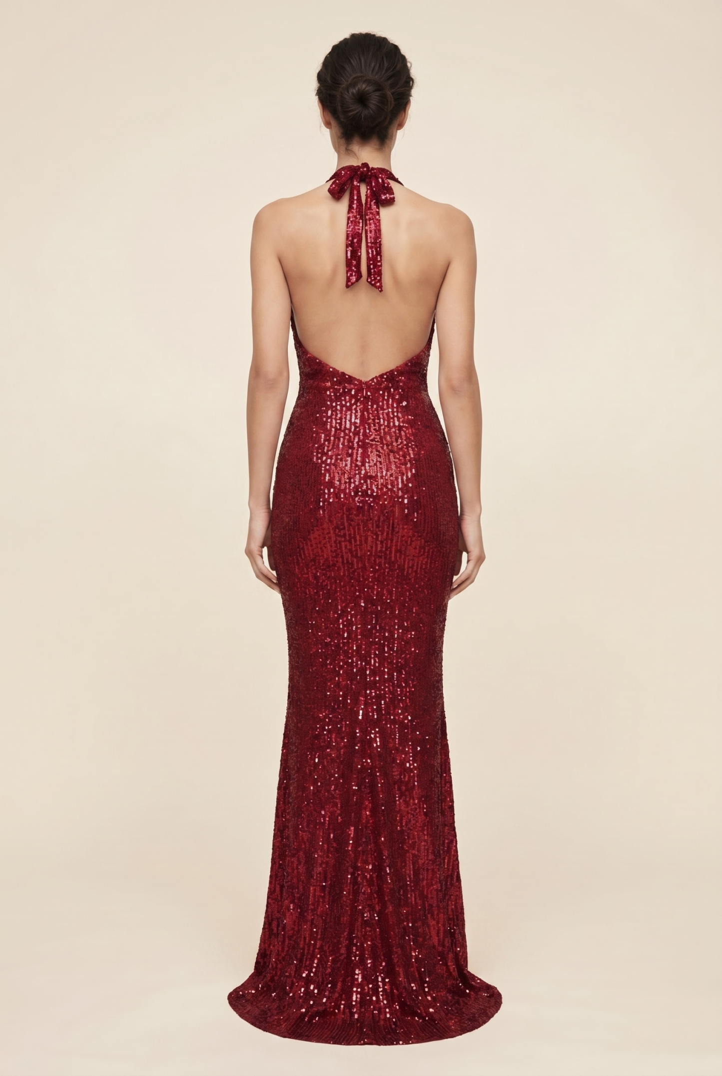 Aurolia Sequin Maxi Dress - Deep Red