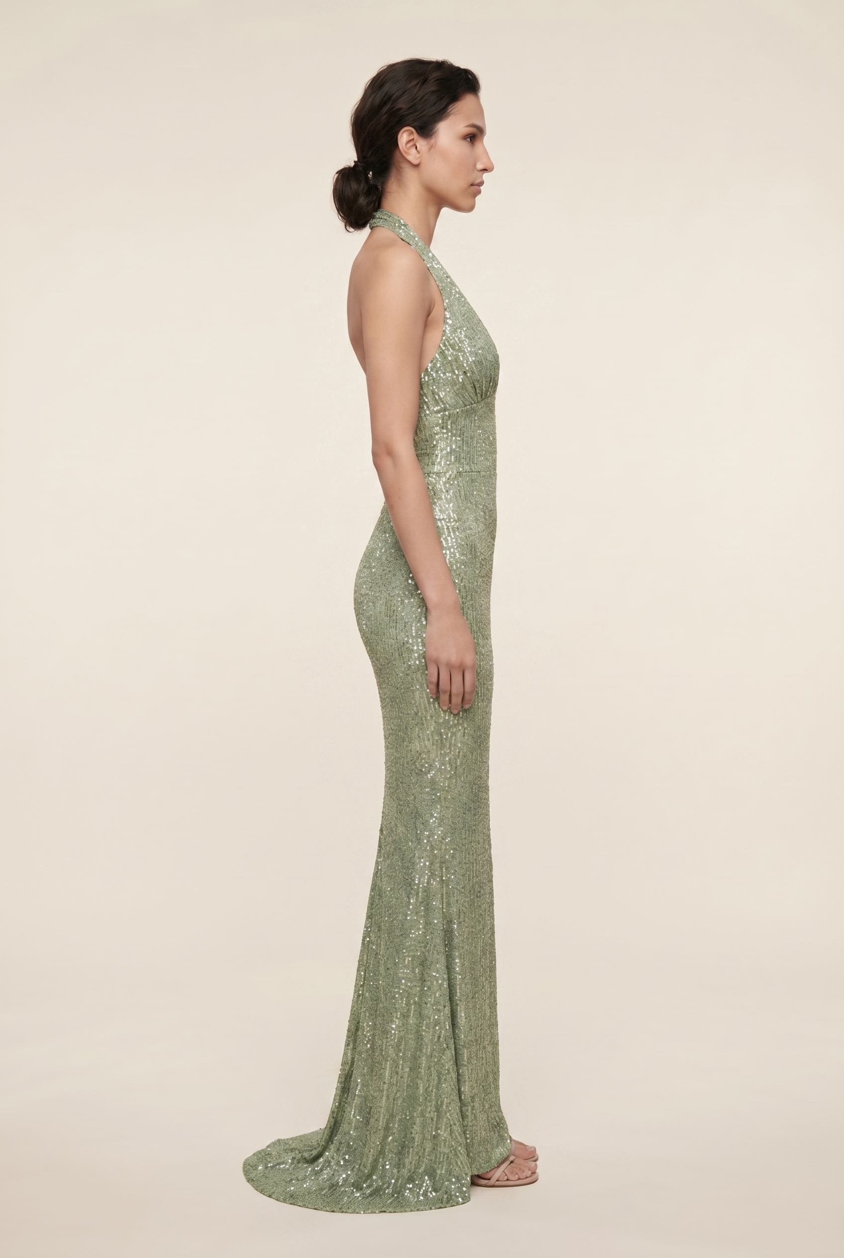 Aurolia Sequin Maxi Dress - Sage Green