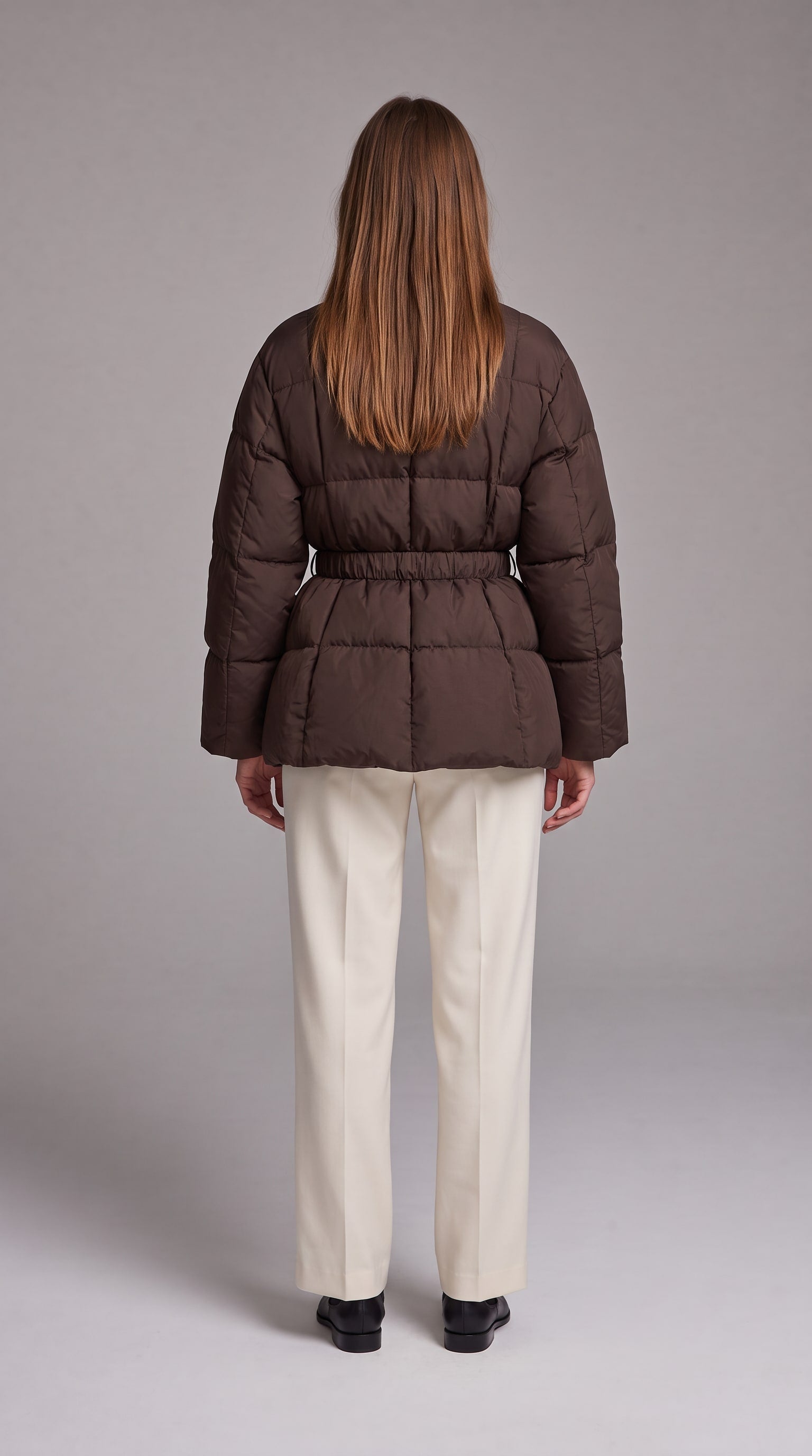 Avonlea Belted Quilted Puffer Coat - Brown