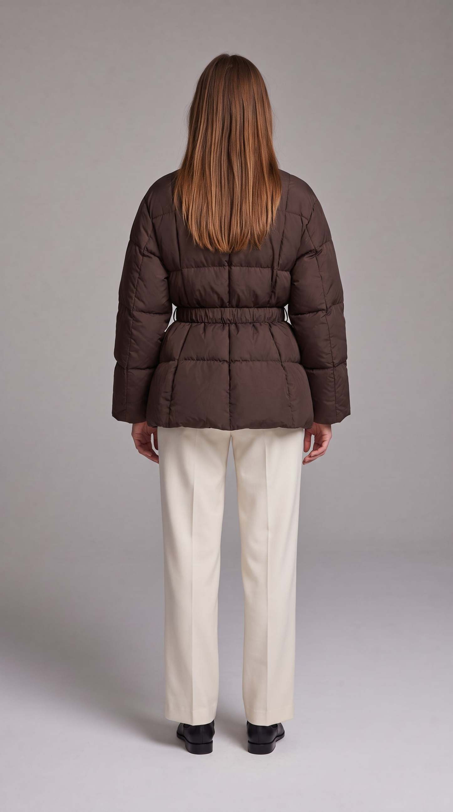 Avonlea Belted Quilted Puffer Coat - Brown
