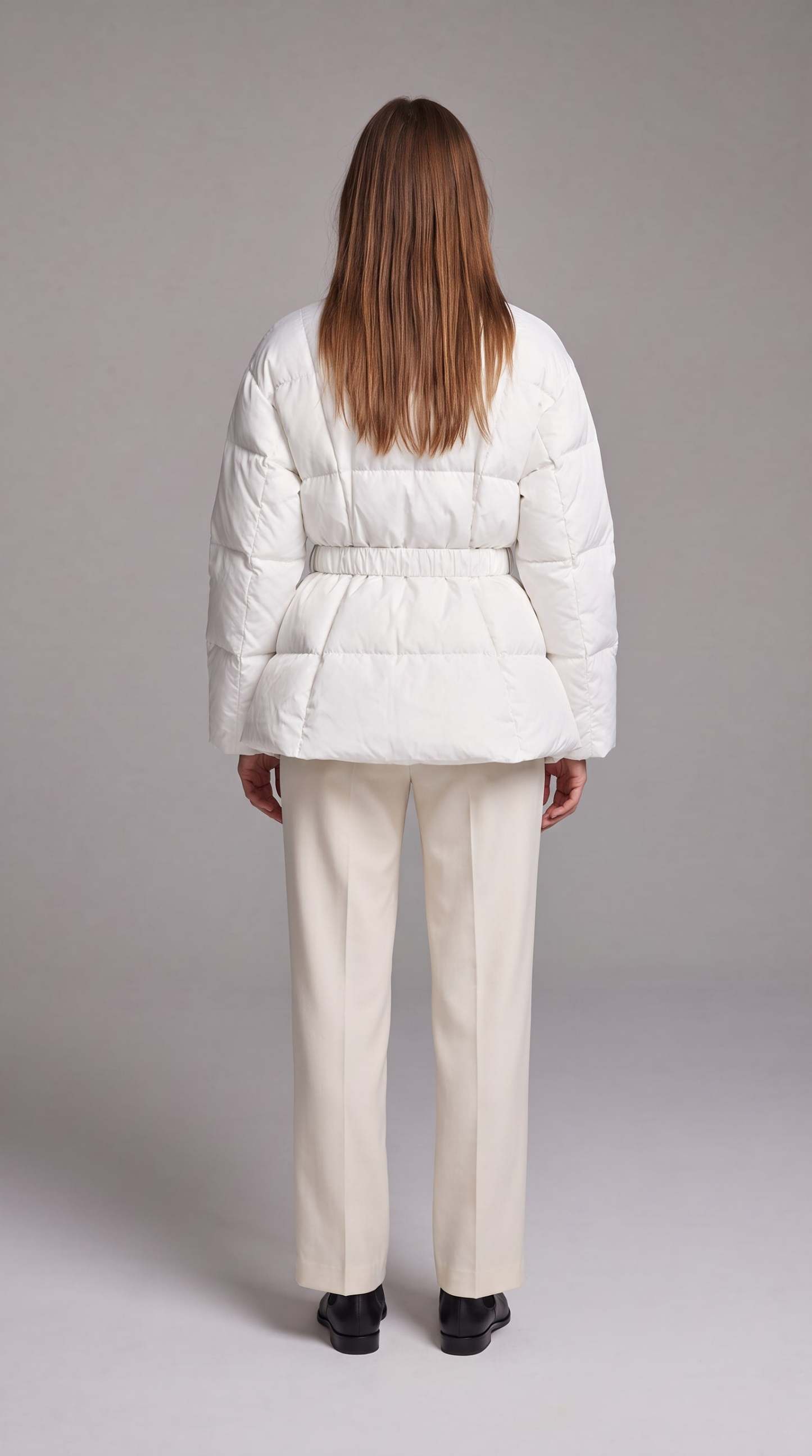 Avonlea Belted Quilted Puffer Coat - White