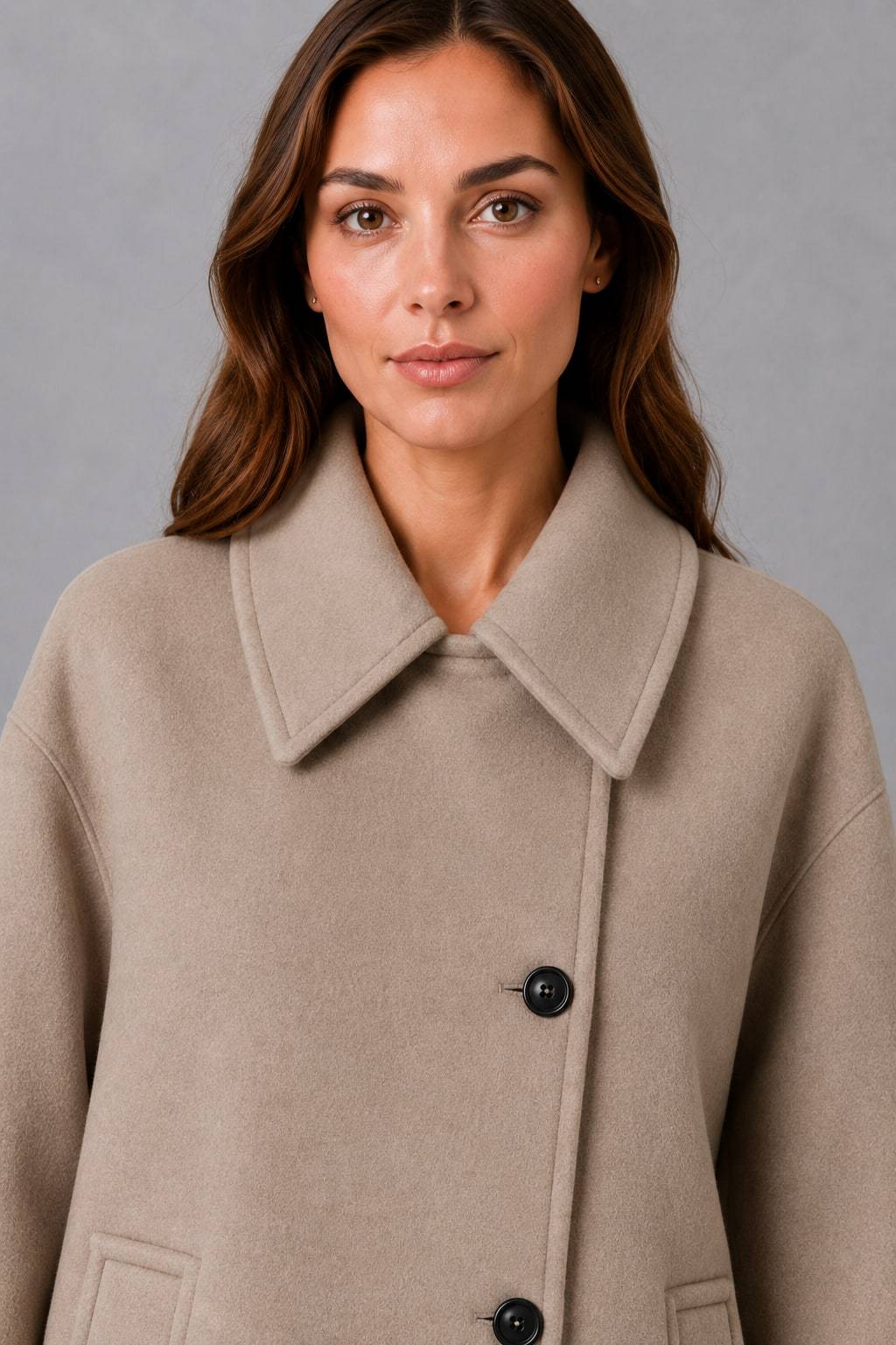 Brigid Vintage Relaxed Longline Coat - Taupe