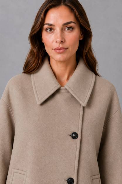 Brigid Vintage Relaxed Longline Coat - Taupe