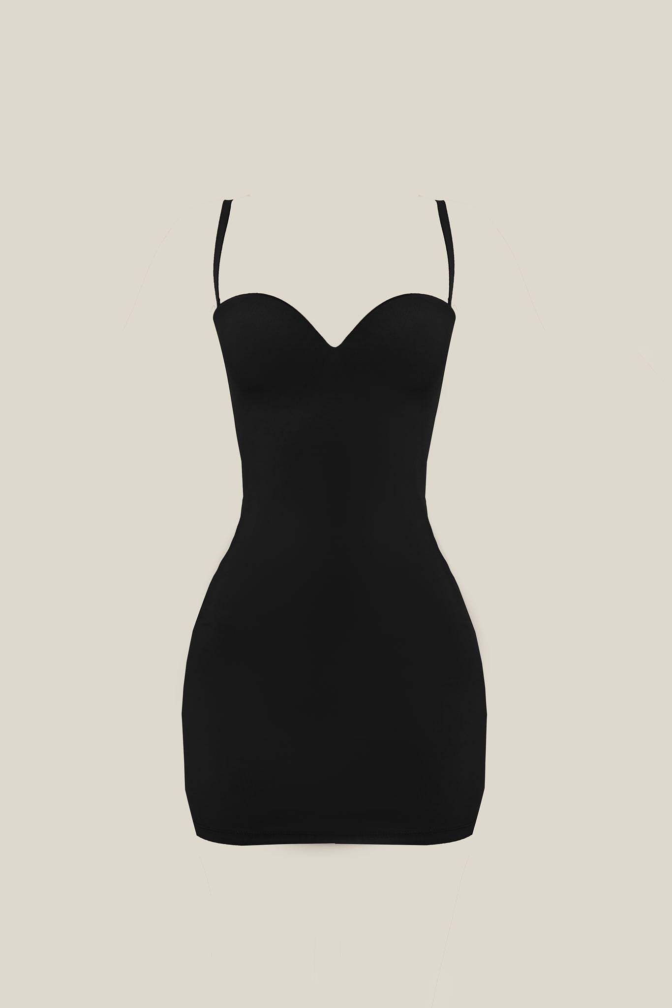 Calliope Sculpted Mini Dress - Black