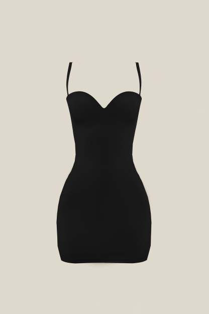 Calliope Sculpted Mini Dress - Black
