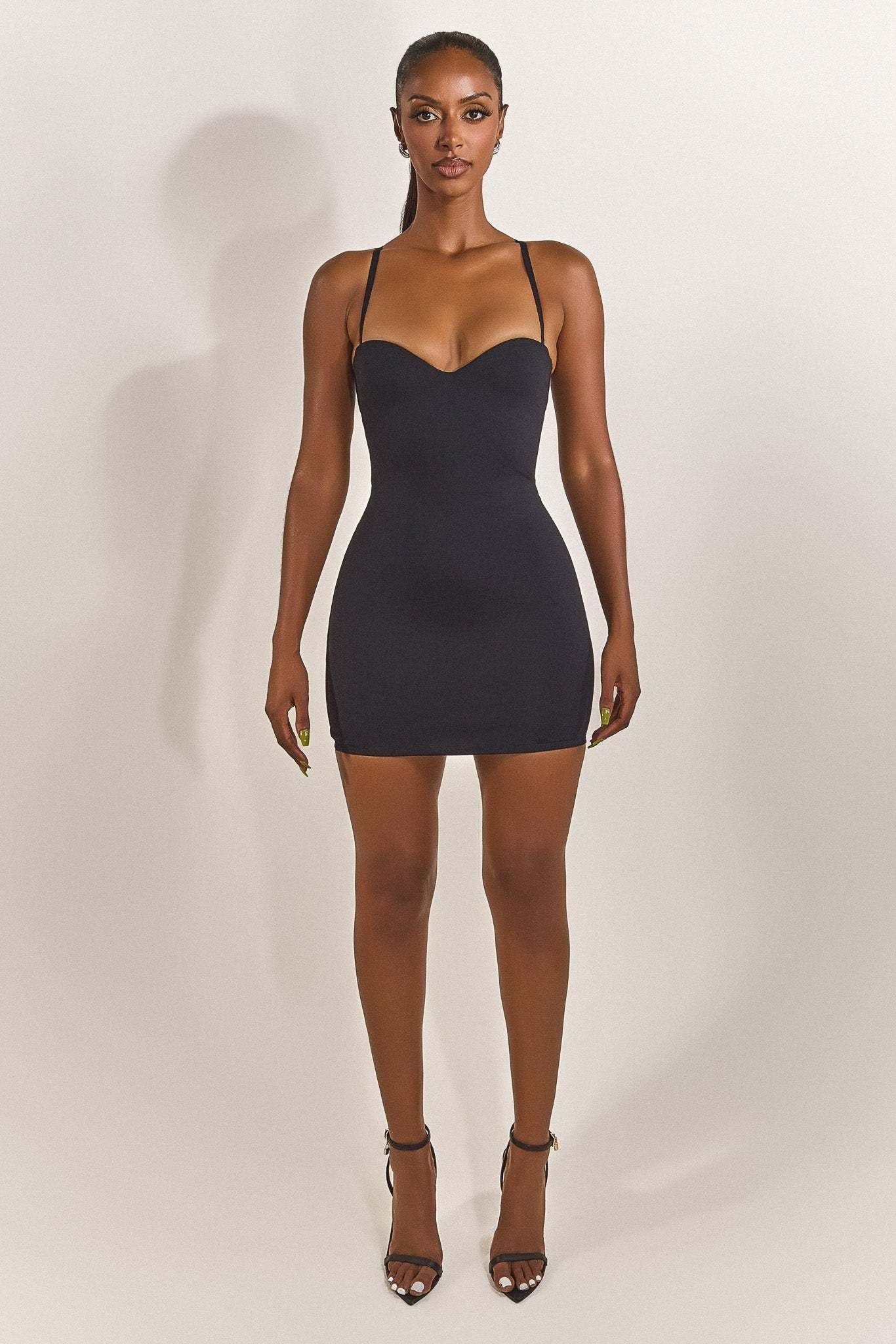 Calliope Sculpted Mini Dress - Black