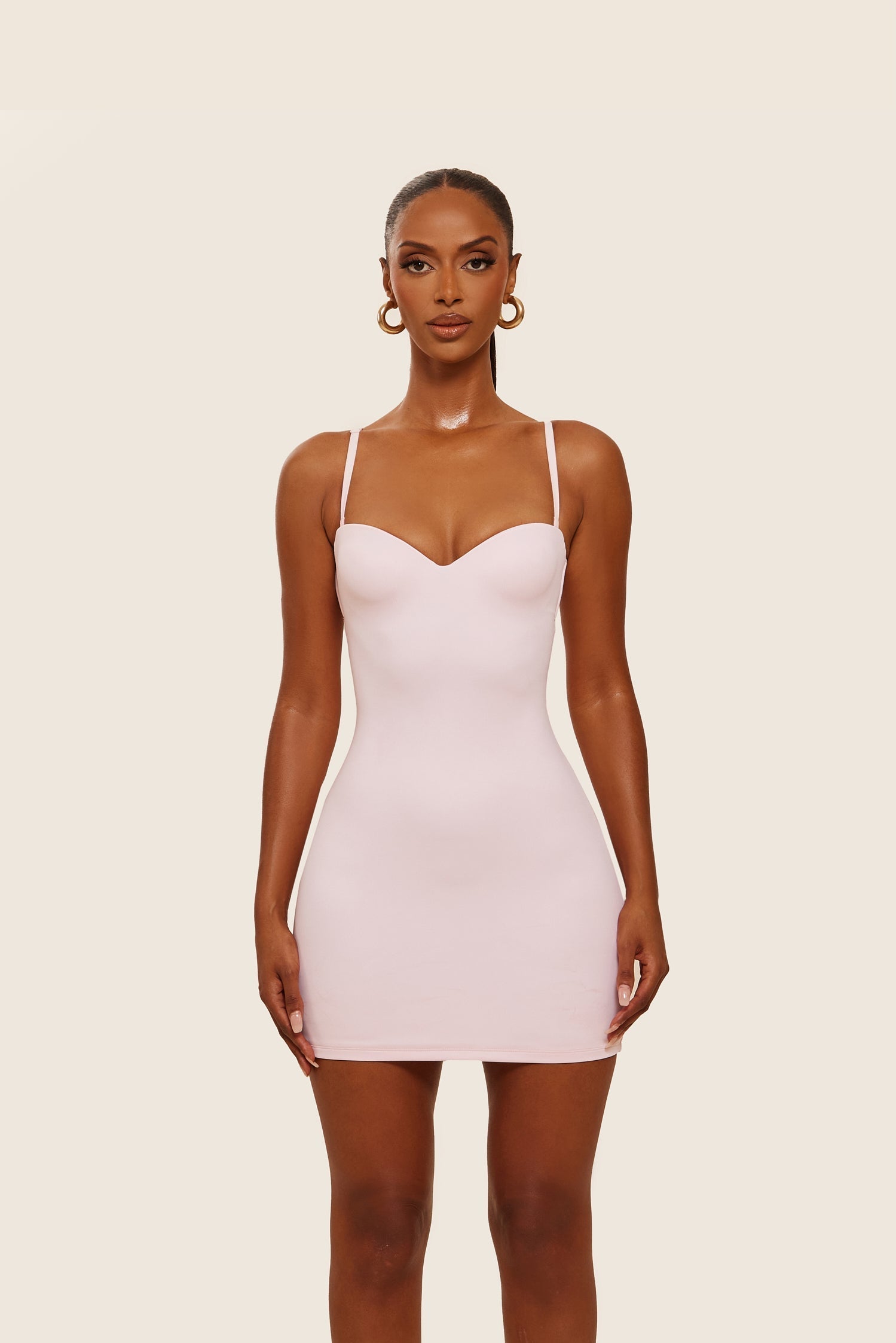 Calliope Sculpted Mini Dress - Pink