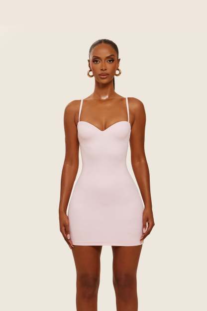 Calliope Sculpted Mini Dress - Pink