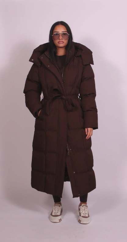 Carmen Long Belted Puffer Coat