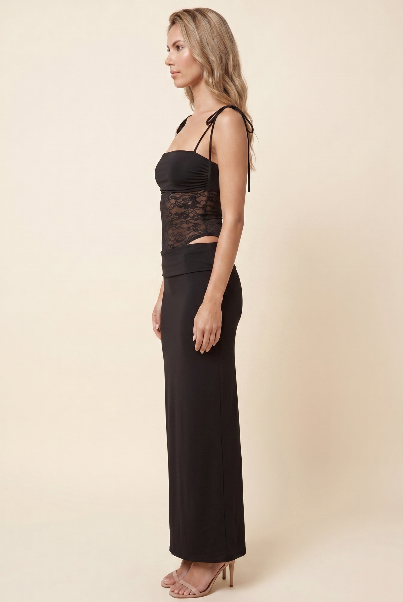 Cecile Lace Maxi Dress - Black