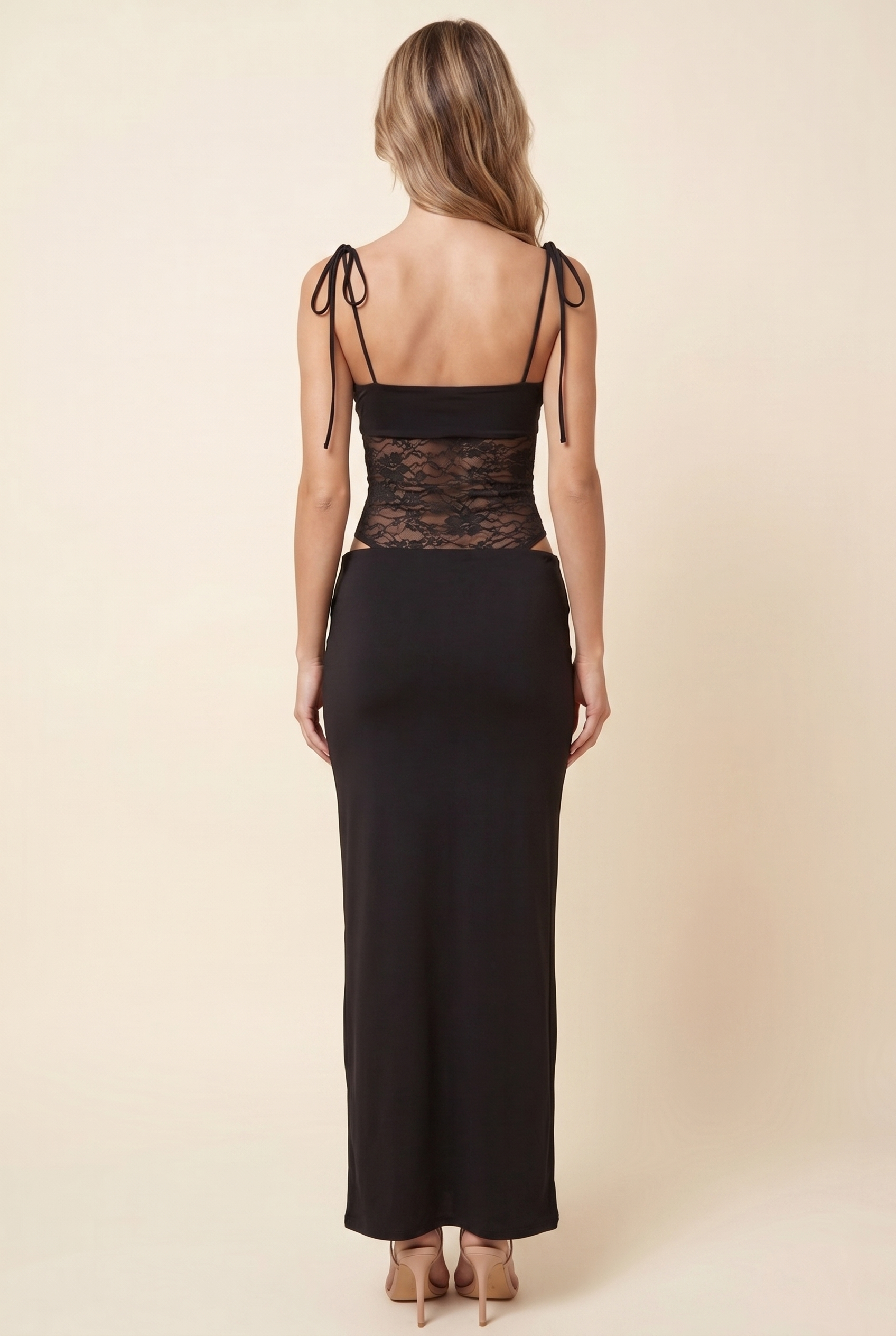 Cecile Lace Maxi Dress - Black
