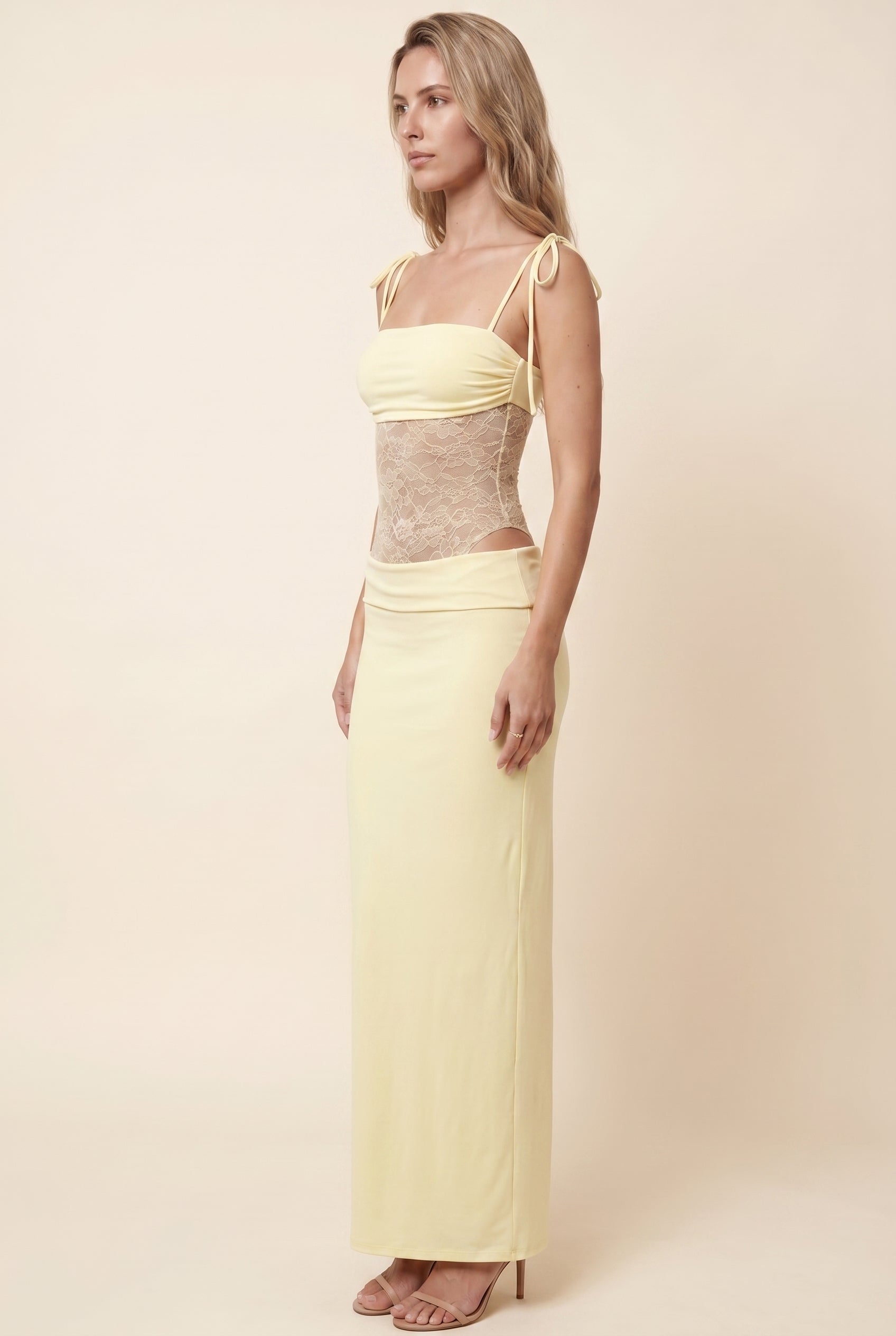Cecile Lace Maxi Dress - Butter Yellow