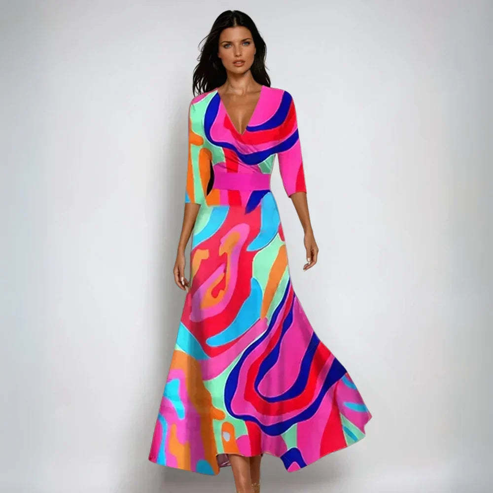 Celestine v Neck Maxi Dress