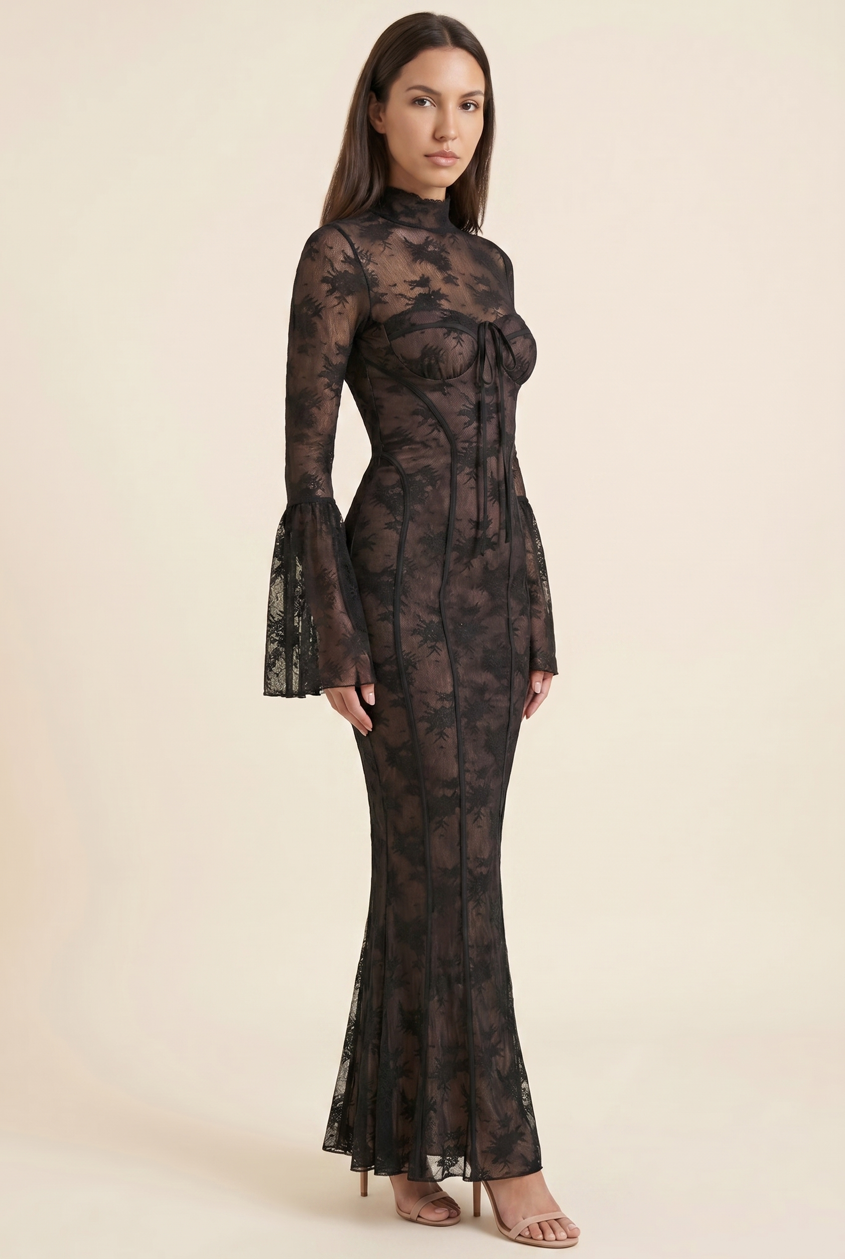 Chantal Lace Maxi Dress - Black