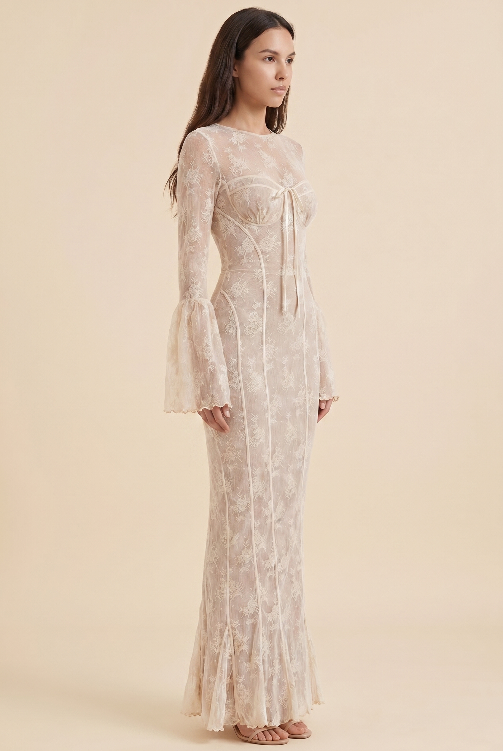 Chantal Lace Maxi Dress - Ivory