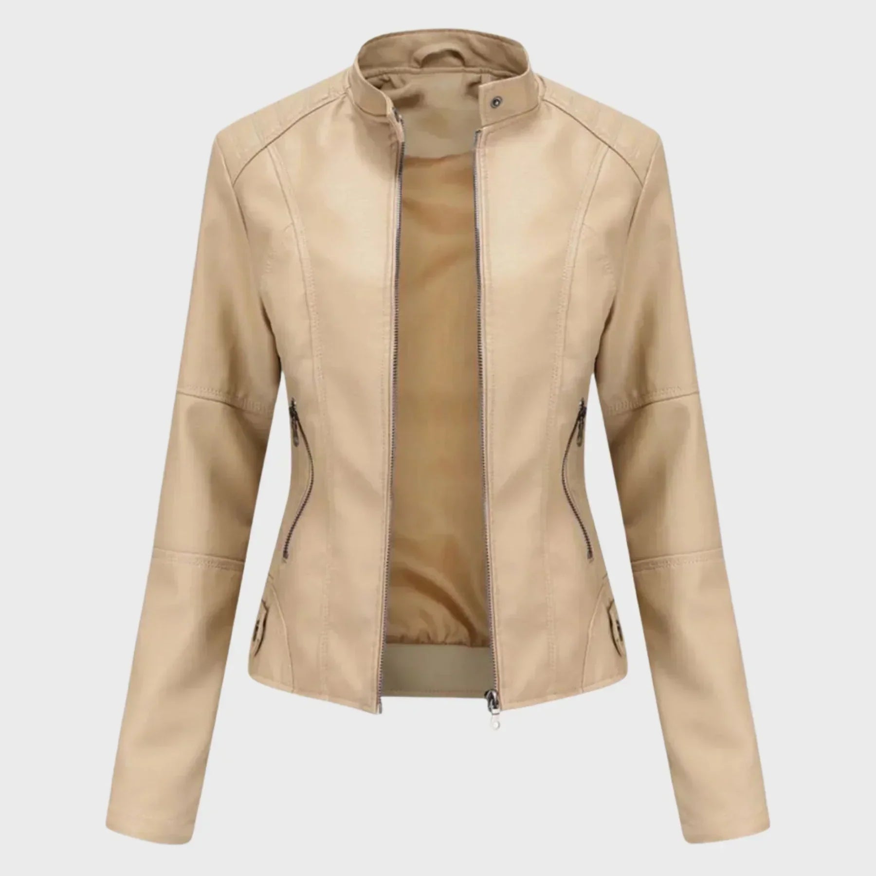 Charis Zip Front Jacket - Beige