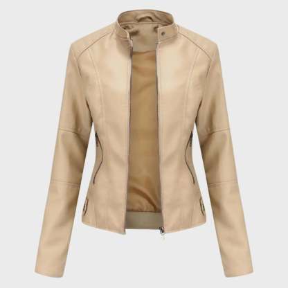 Charis Zip Front Jacket - Beige