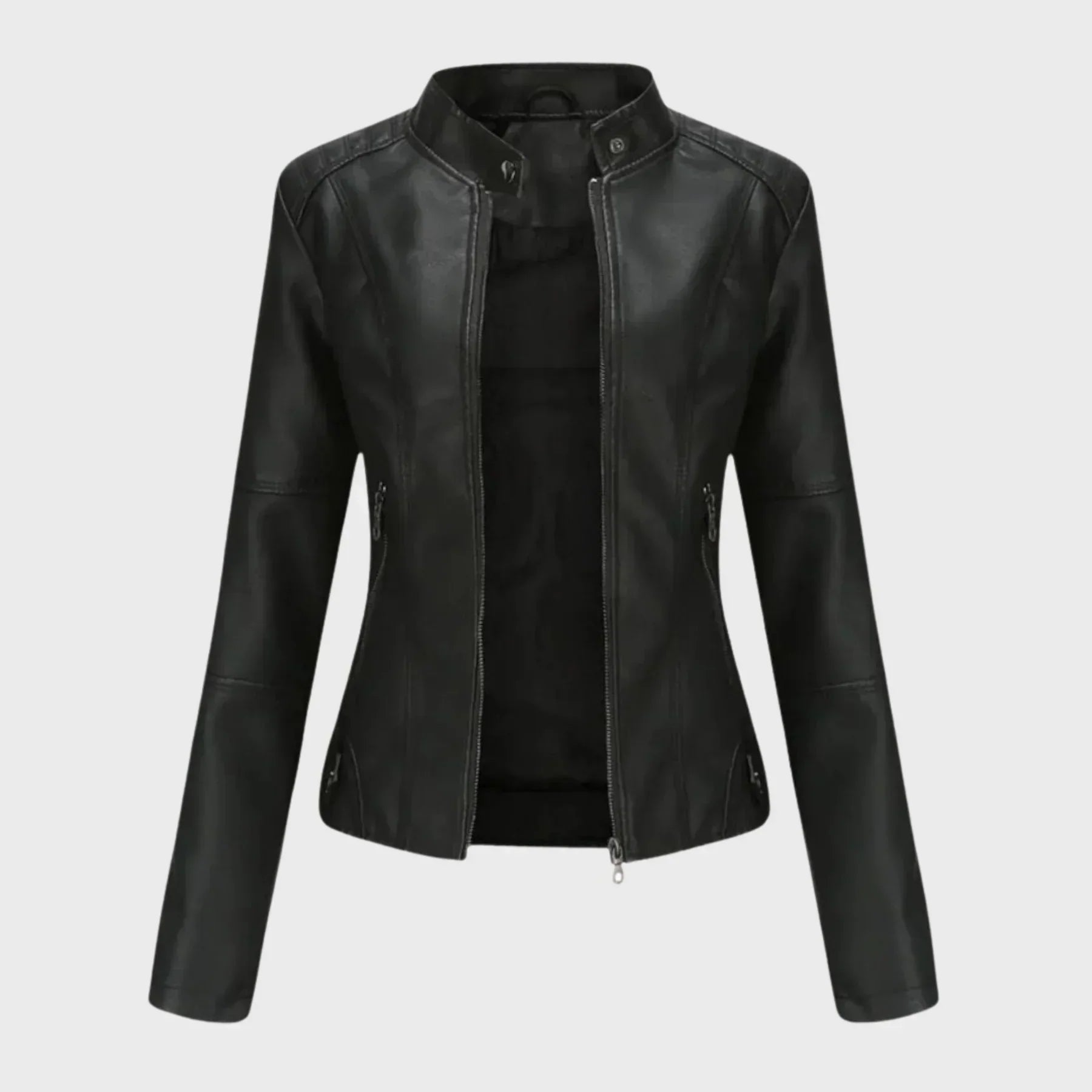 Charis Zip Front Jacket - Black