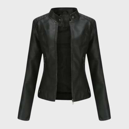 Charis Zip Front Jacket - Black