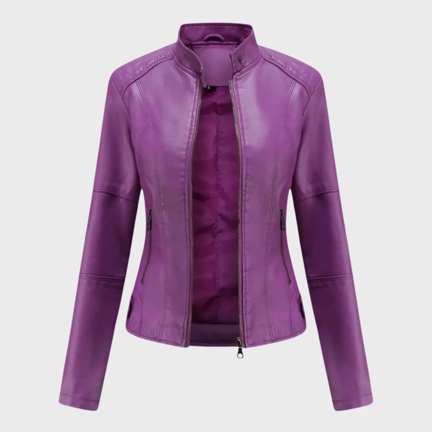 Charis Zip Front Jacket - Purple