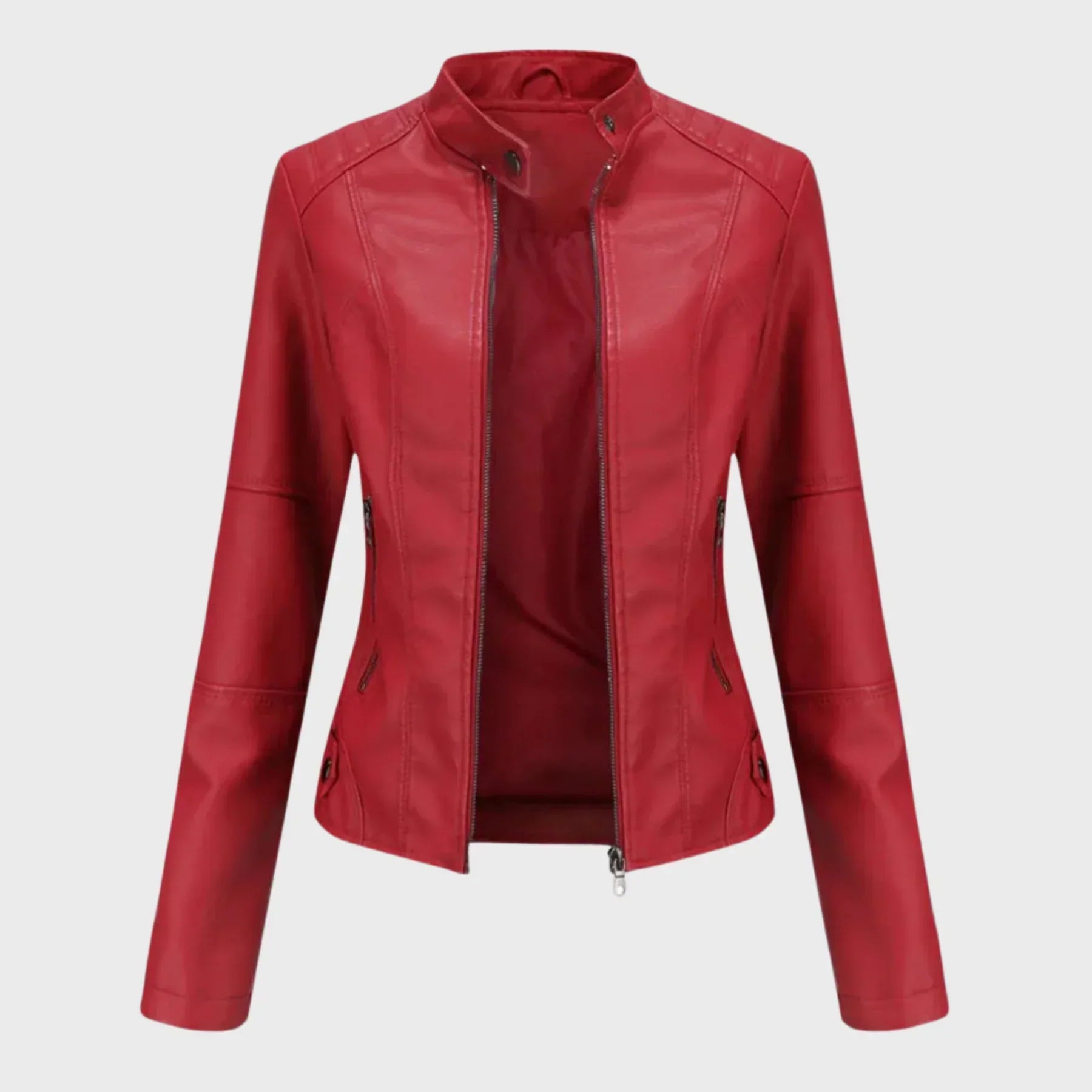 Charis Zip Front Jacket - Red