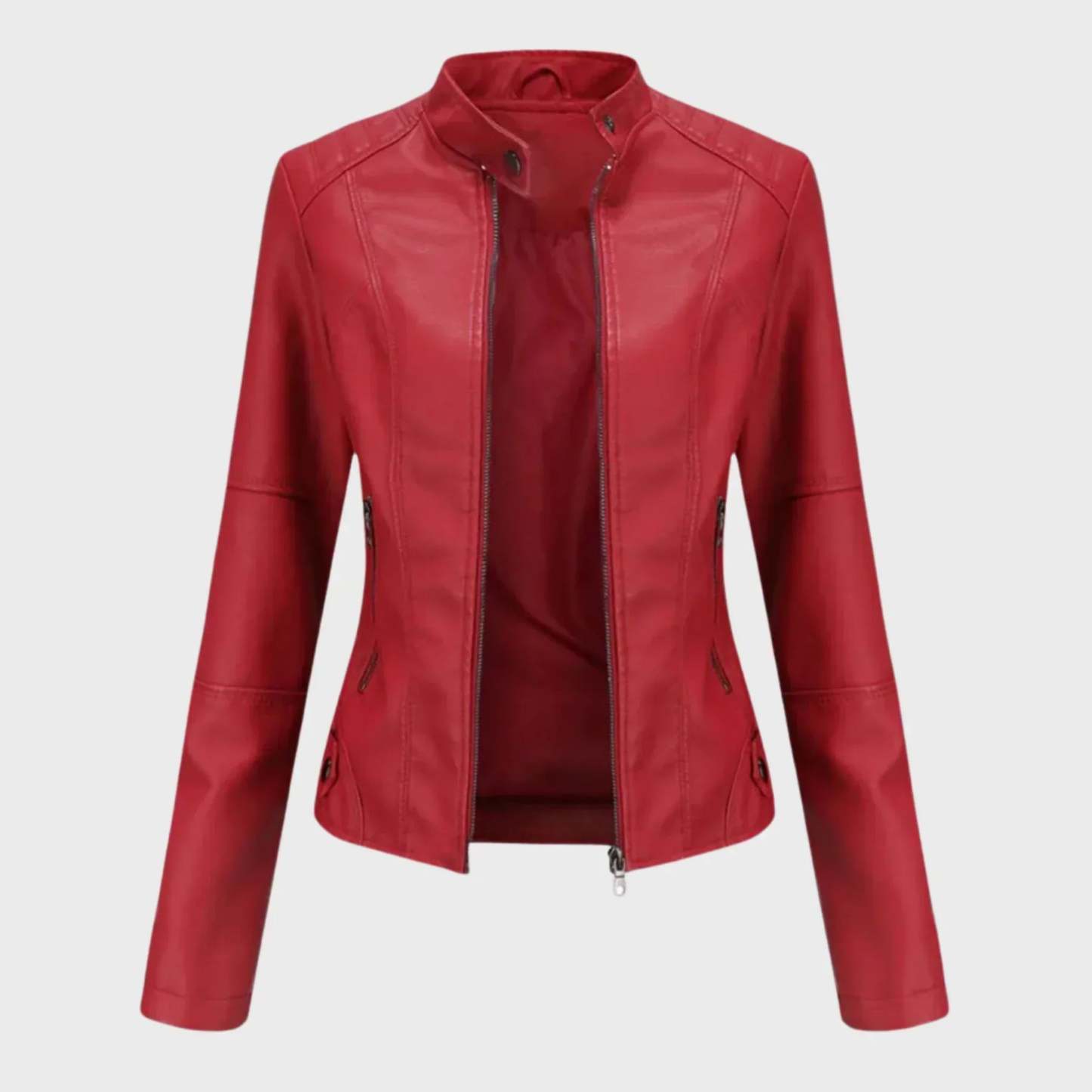 Charis Zip Front Jacket - Red