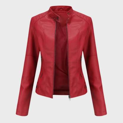 Charis Zip Front Jacket - Red