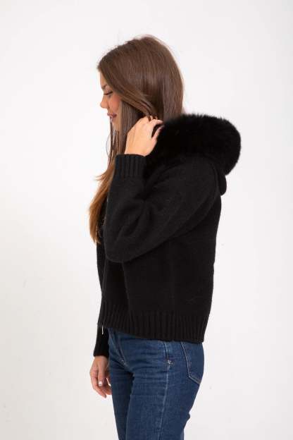 Chloe Faux Fur Hooded Cropped Jacket