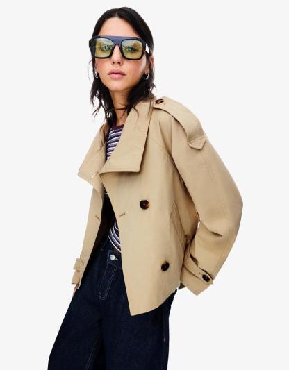 Clara Double Breasted Cropped Trench Coat