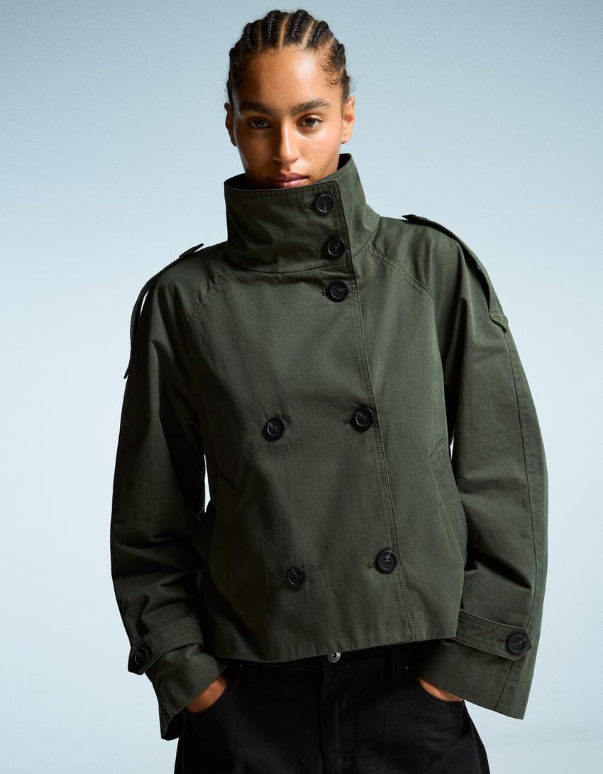 Clara Double Breasted Cropped Trench Coat