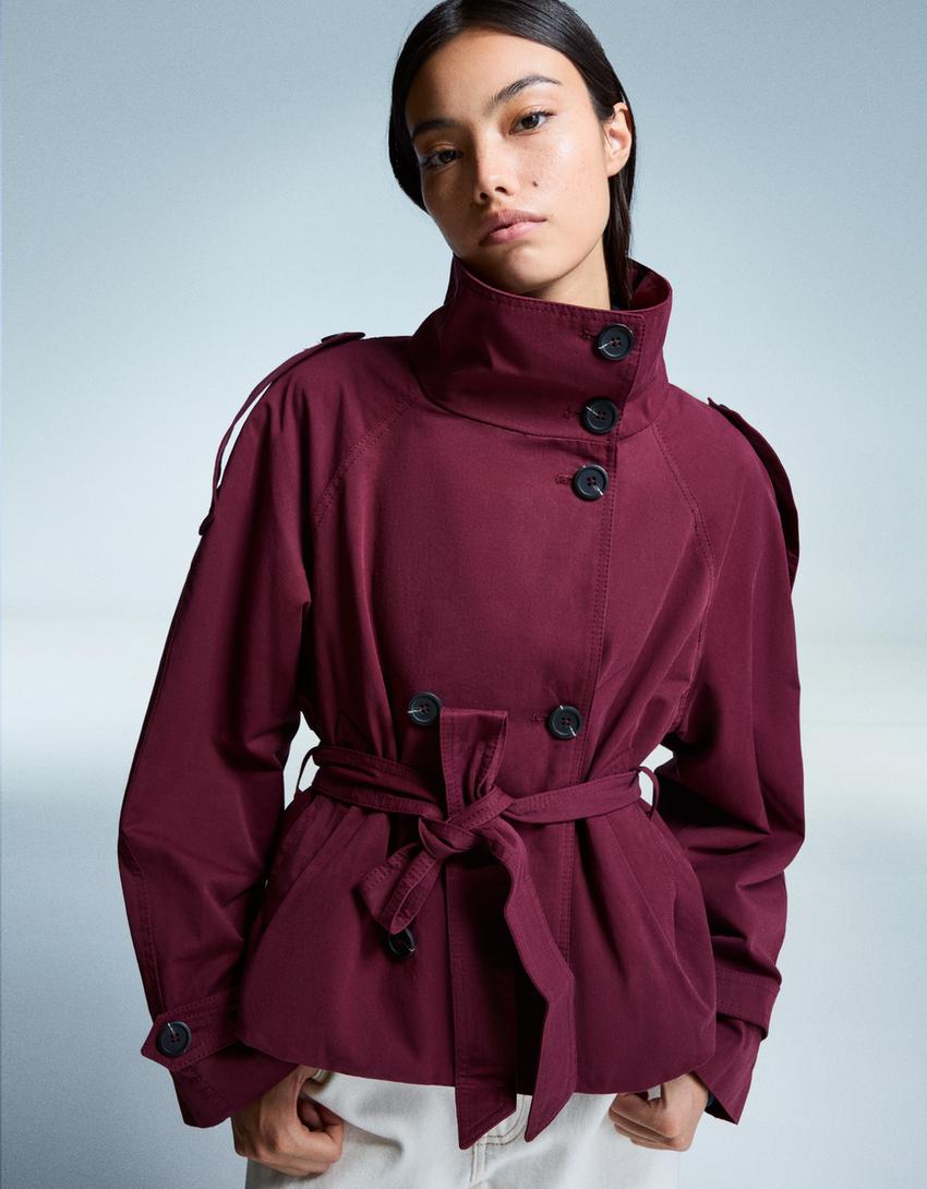 Clara Double Breasted Cropped Trench Coat