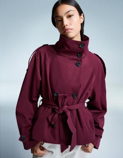 Clara Double Breasted Cropped Trench Coat