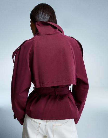 Clara Double Breasted Cropped Trench Coat