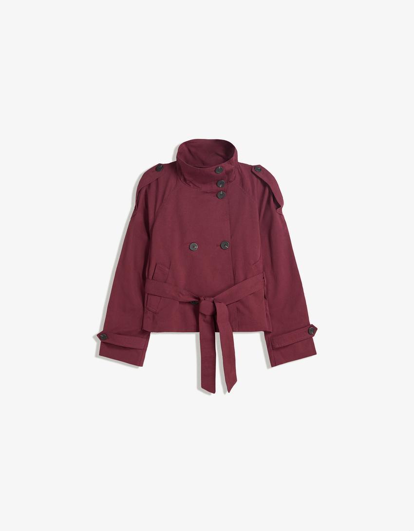 Clara Double Breasted Cropped Trench Coat