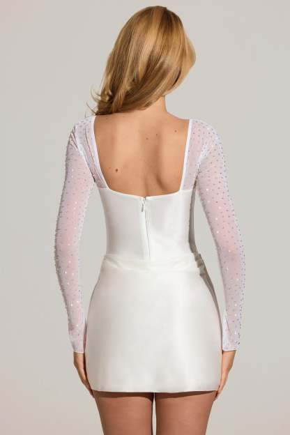 Clemmie Draped Mini Dress - White