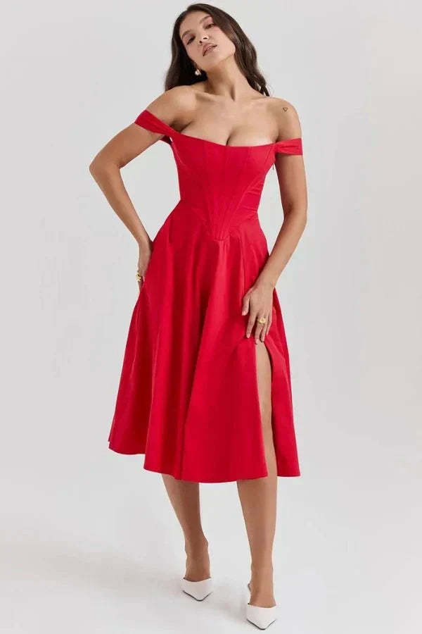 Coralie Off Shoulder Midi Dress