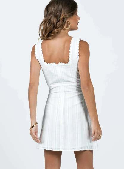 Dasha Square Neck Mini Dress - White