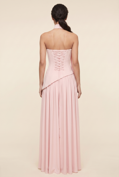 Delphina Strapless Maxi Dress - Blush Pink
