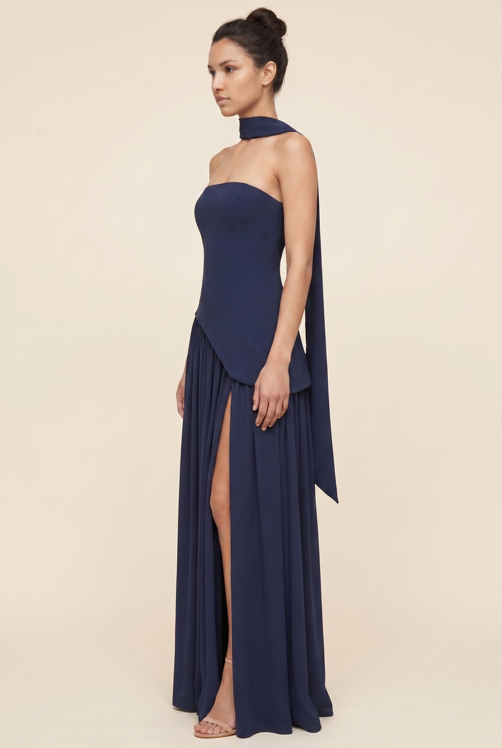 Delphina Strapless Maxi Dress - Navy