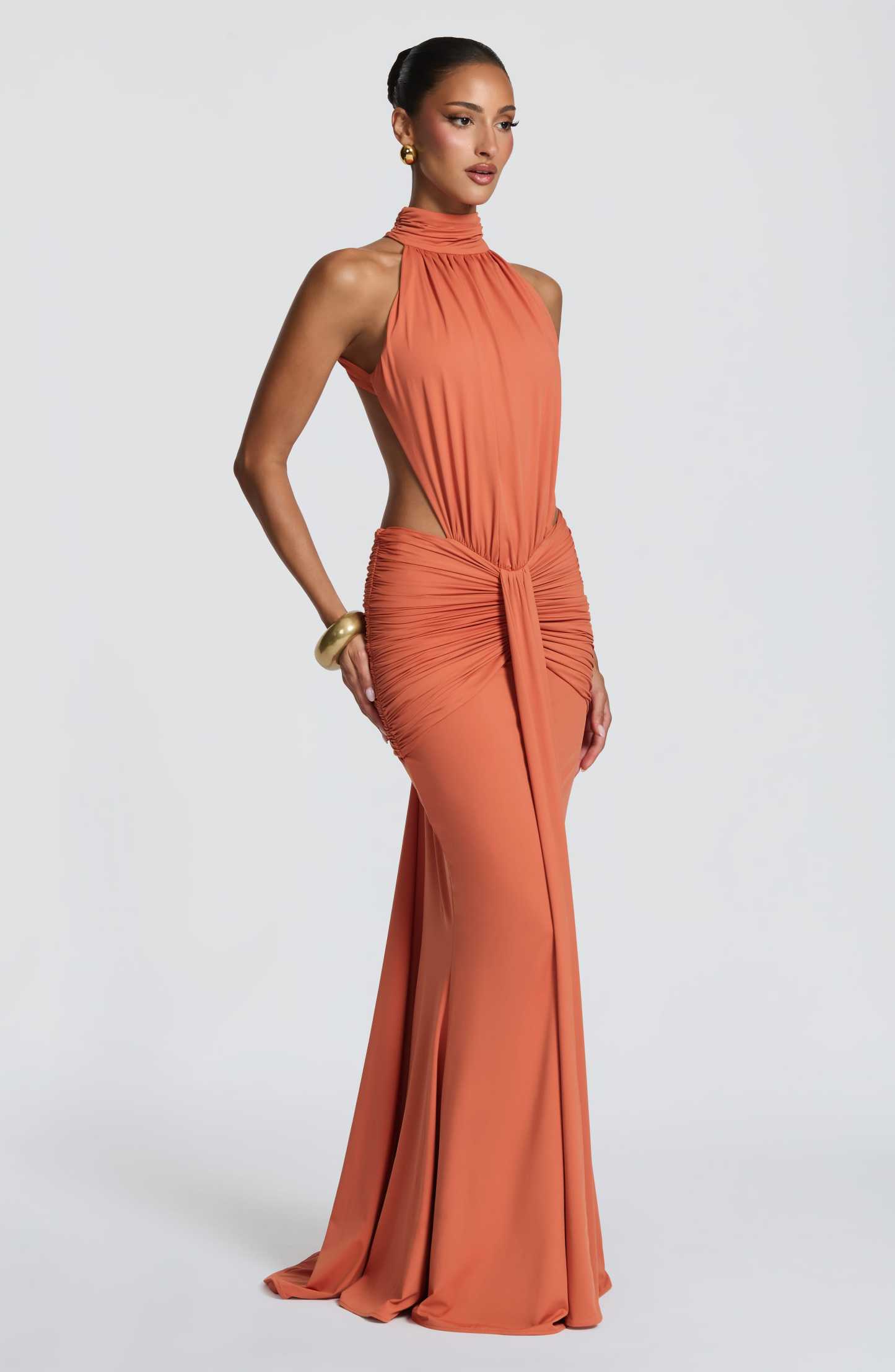 Delphine Cutout Halter Maxi Dress